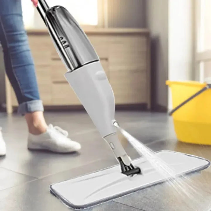360° Spray Mop for Floors – Microfiber, Washable Pads & Refillable Water Tank