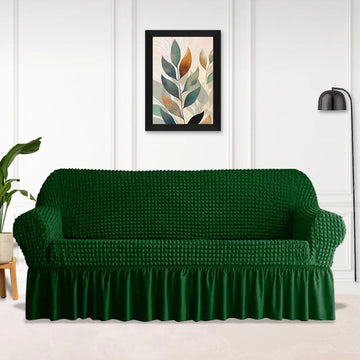Luxury Fitted Bubble Sofa Cover - Dark Green