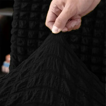 Luxury Fitted Bubble Sofa Cover - Black