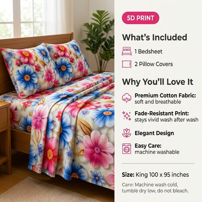 Flamboyant 3D Premium Bedsheet Set