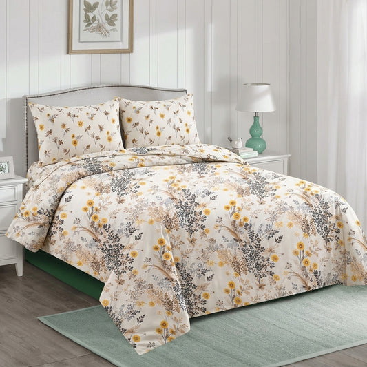 Soft Bliss 3 PCs Printed Bedsheet Set