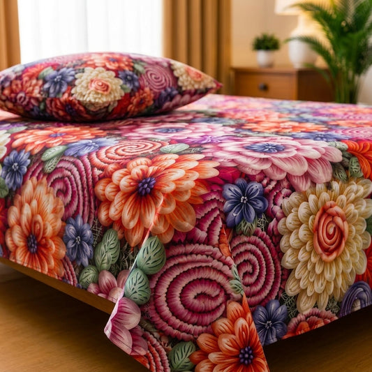 Cultured horizon 3D Premium Bedsheet Set