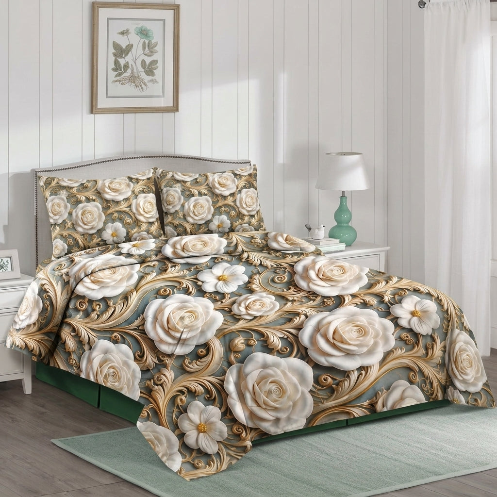 Jasmine 3D Premium Bedsheet Set