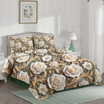 Jasmine 3D Premium Bedsheet Set