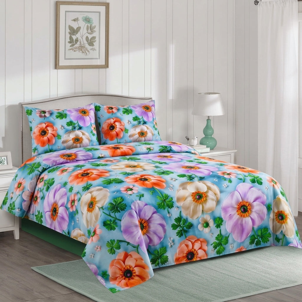 Ocean Breeze 3D Premium Bedsheet Set