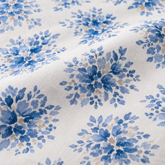 Blue Floral 3 PCs Printed Bedsheet Set