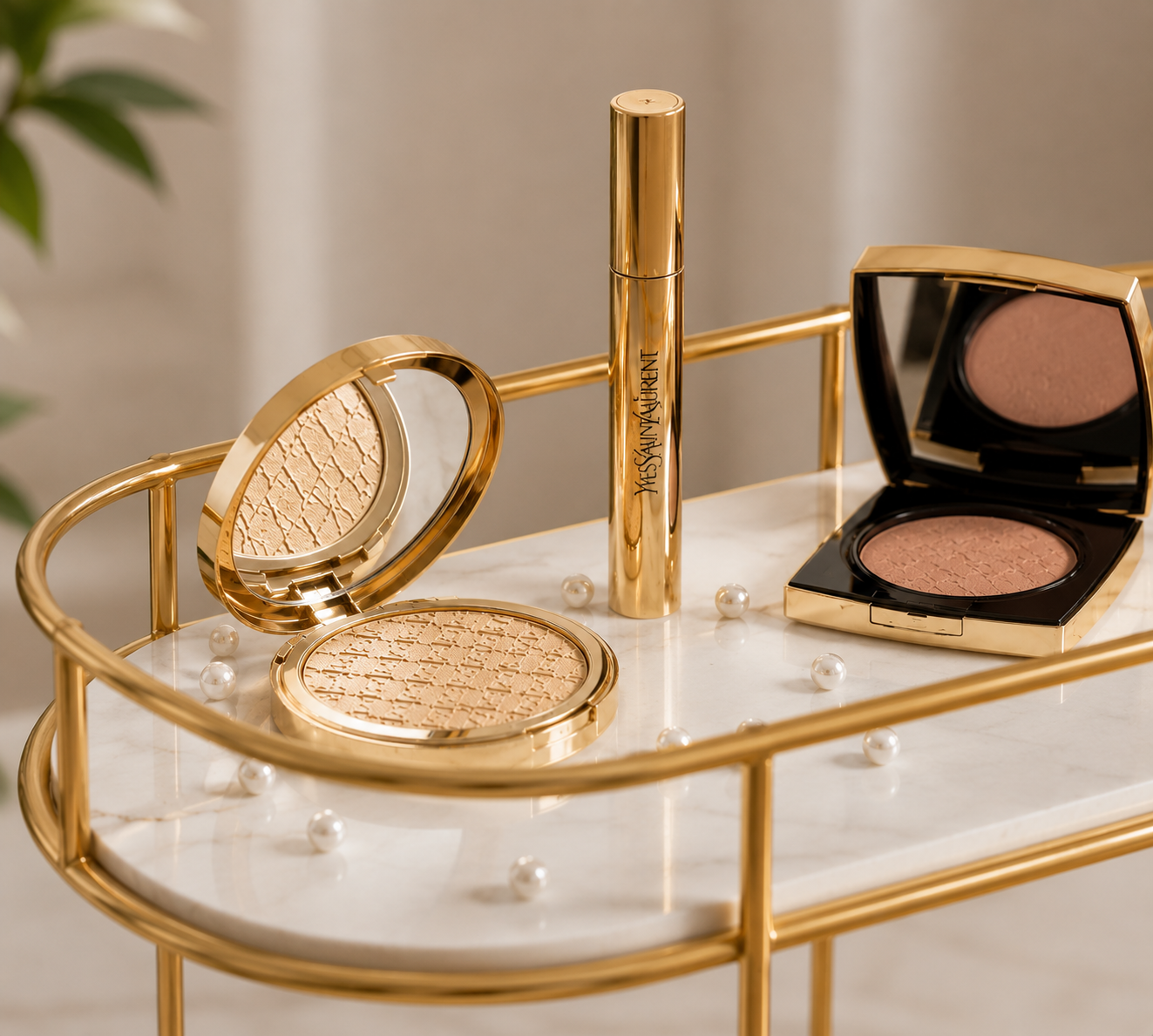 2-Tier Trolley Shape Stand & Vanity Organizer Stand