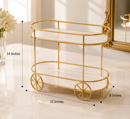 2-Tier Trolley Shape Stand & Vanity Organizer Stand