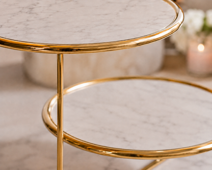 Luxury 2-Tier Offset Gold Cosmetic Organizer