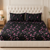 Purple Botanical 3 PCs Printed Bedsheet