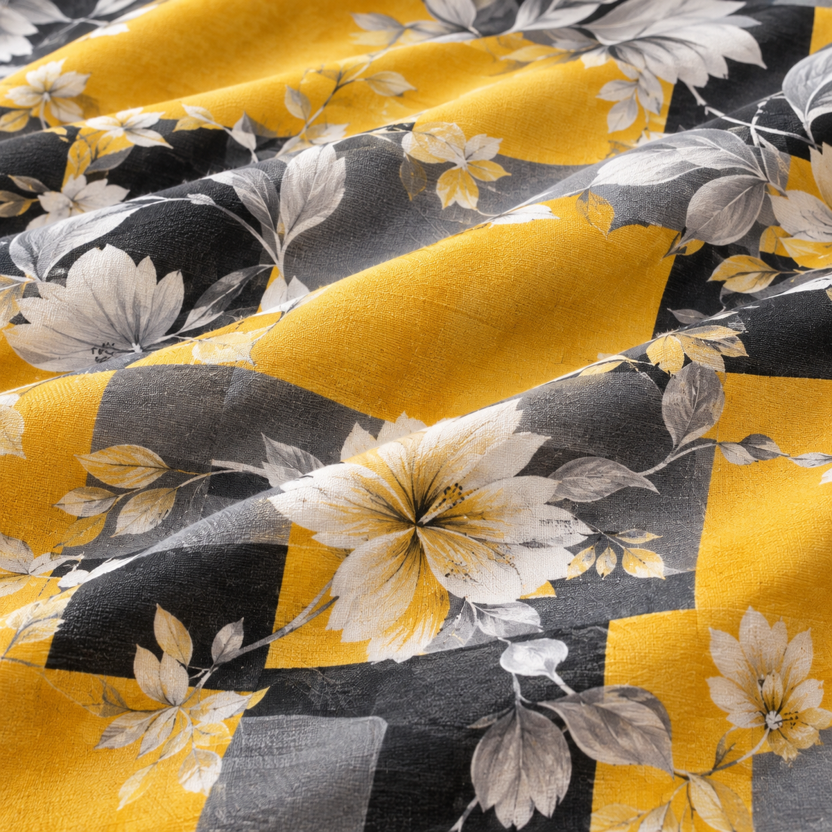 Cozy Mustard Printed 3 PCs Bedsheet Set