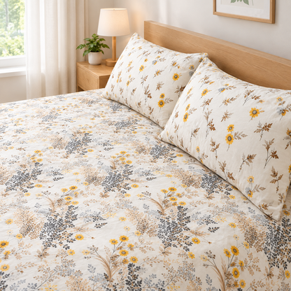 Soft Bliss 3 PCs Printed Bedsheet Set