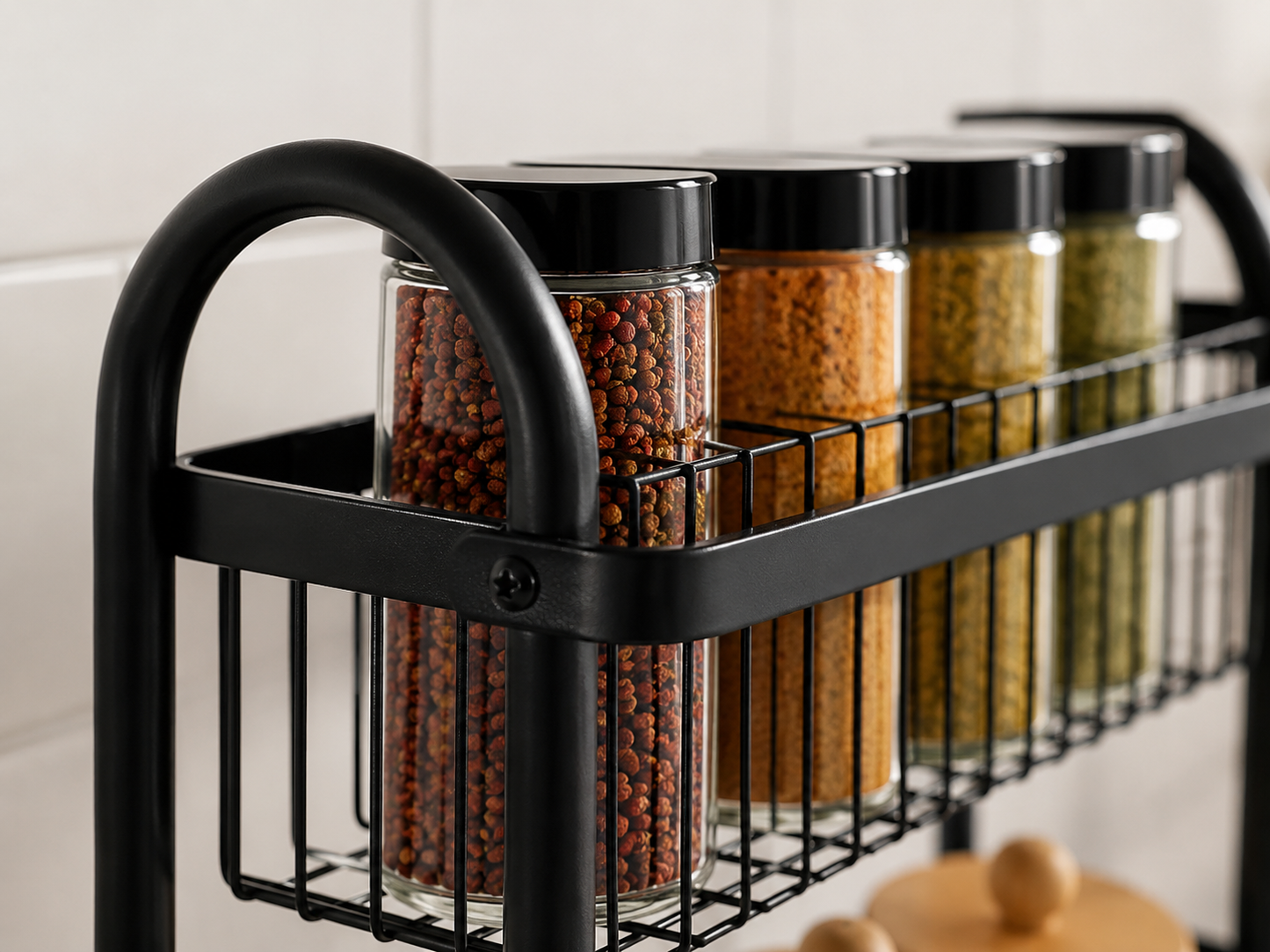 Premium Metal 2 Tier Wall Mounted Spice Rack Organizer
