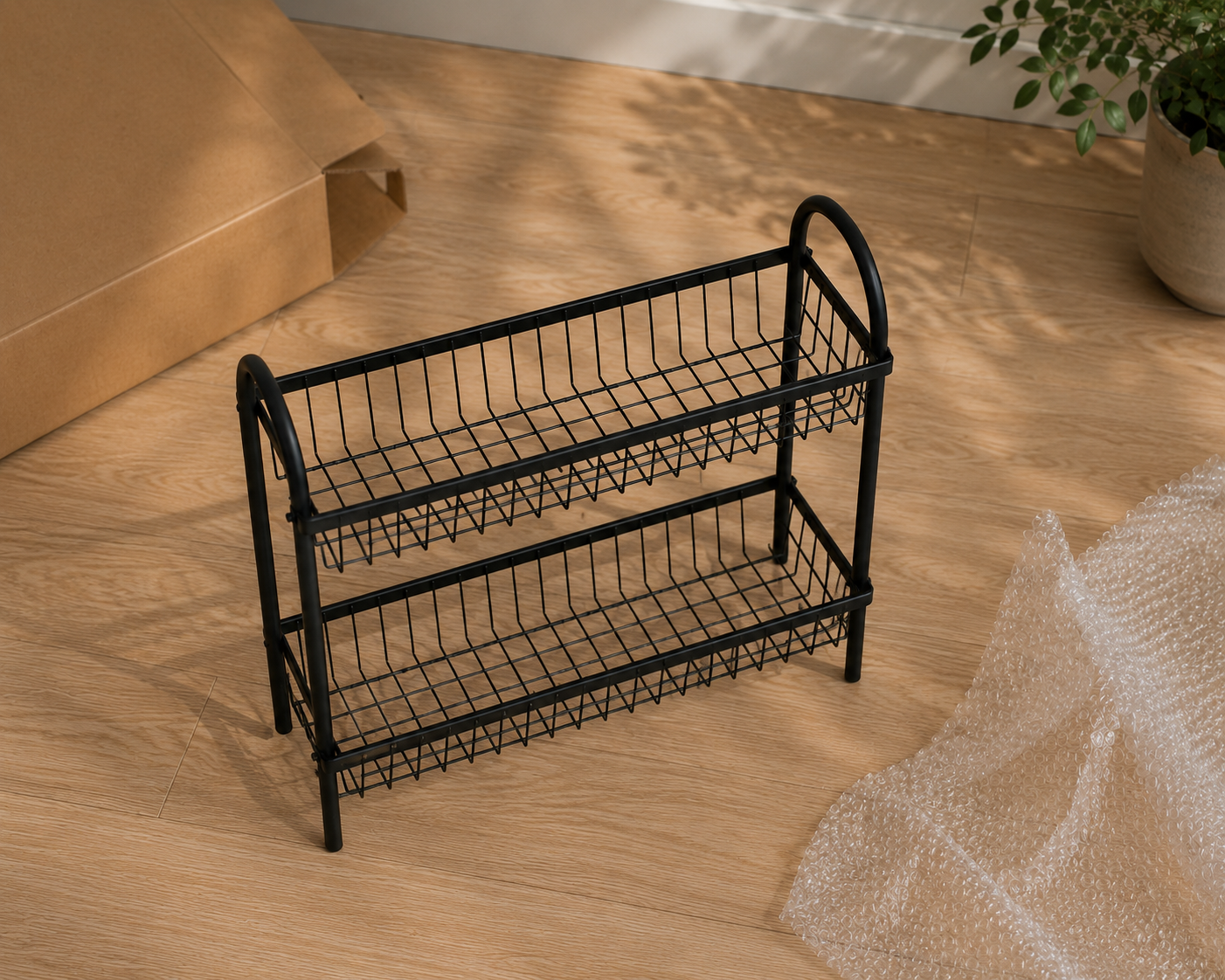Premium Metal 2 Tier Wall Mounted Spice Rack Organizer