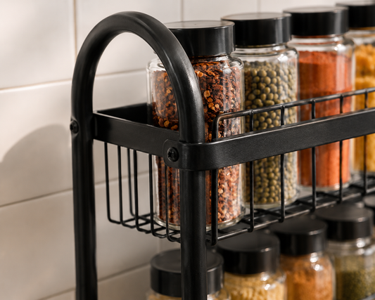 Premium Metal 3 Tier Wall Mounted Spice Rack Organizer