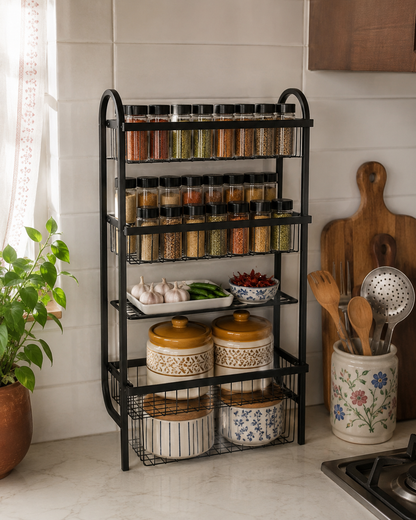 Premium Metal 3 Tier Wall Mounted Spice Rack Organizer