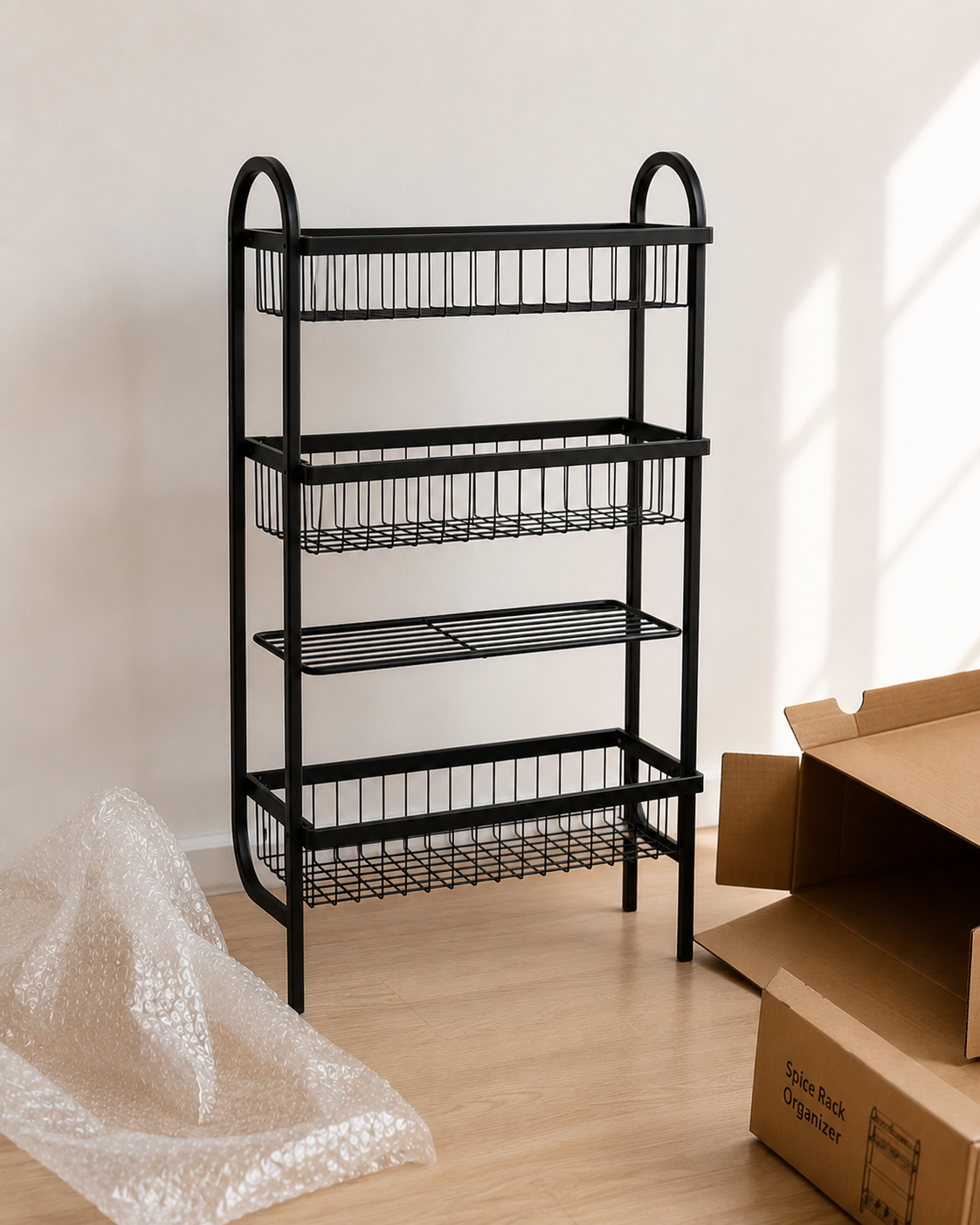 Premium Metal 3 Tier Wall Mounted Spice Rack Organizer