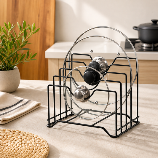 Premium Metal Multi-functional Pot Lid Holder for Kitchen Countertop