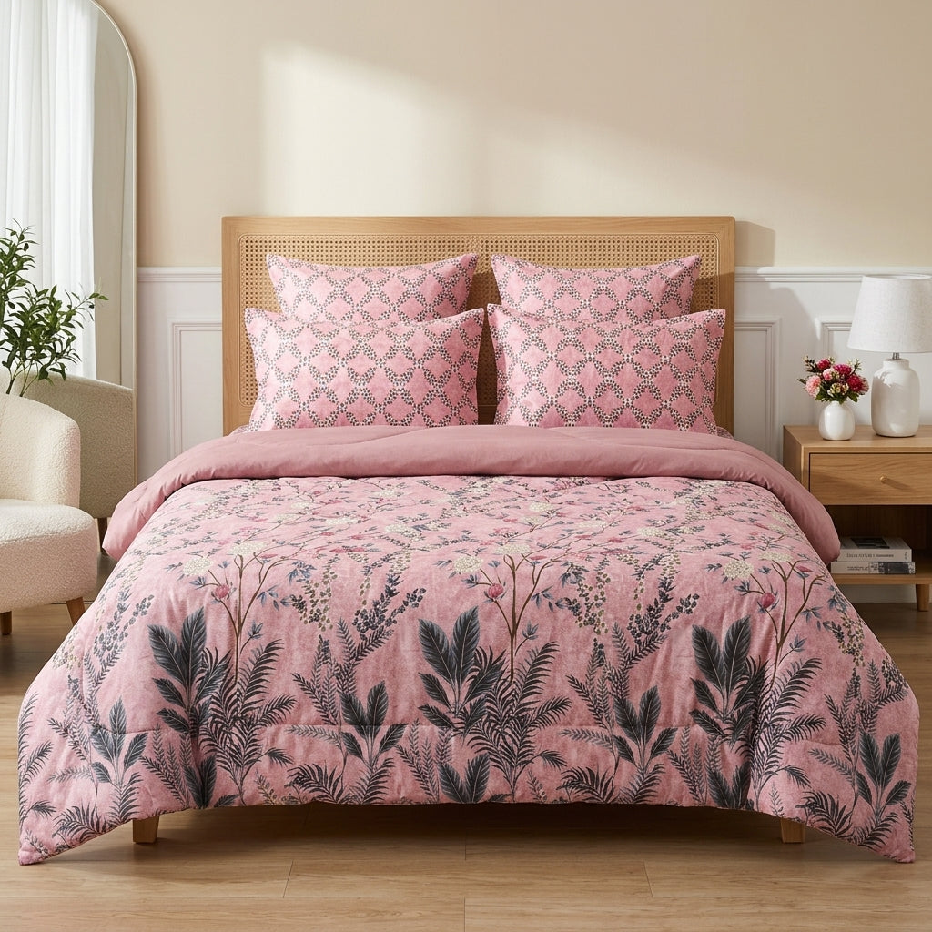 6 PCs Botanical Bloom Printed Comforter set