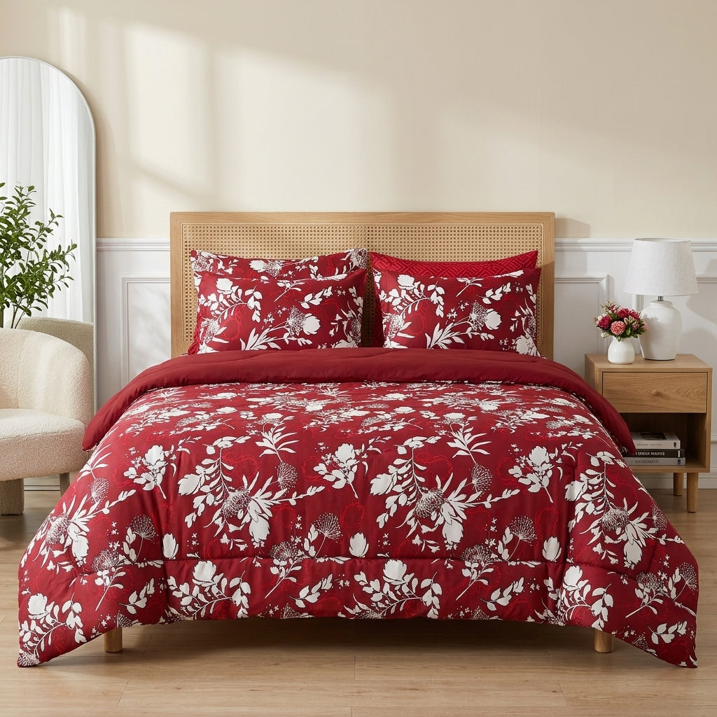 6 PCs Autumn Breeze Printed Comforter set