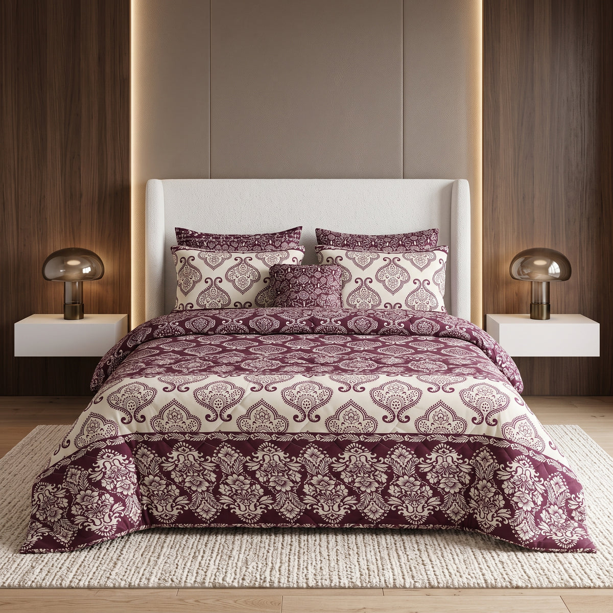 7 PCs Cultured Style Printed Comforter set