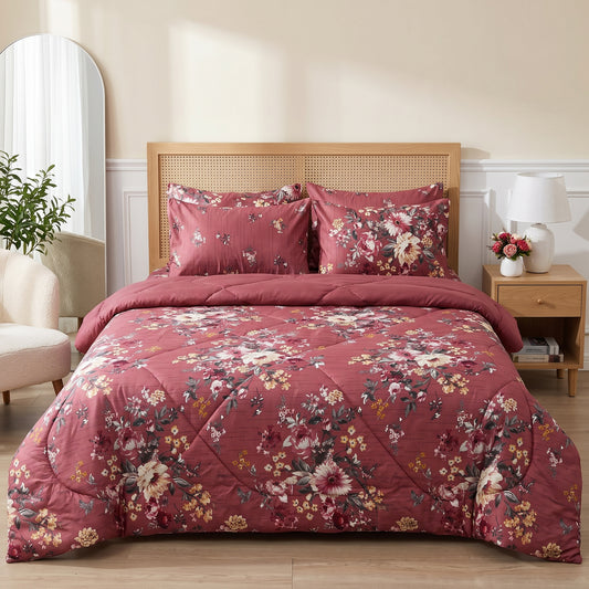 6 PCs Tulips Garden Printed Comforter set