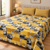 Cozy Mustard Printed 3 PCs Bedsheet Set