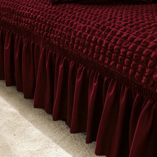 Luxury Fitted Bubble Sofa Cover - Maroon