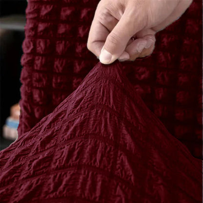 Luxury Fitted Bubble Sofa Cover - Maroon