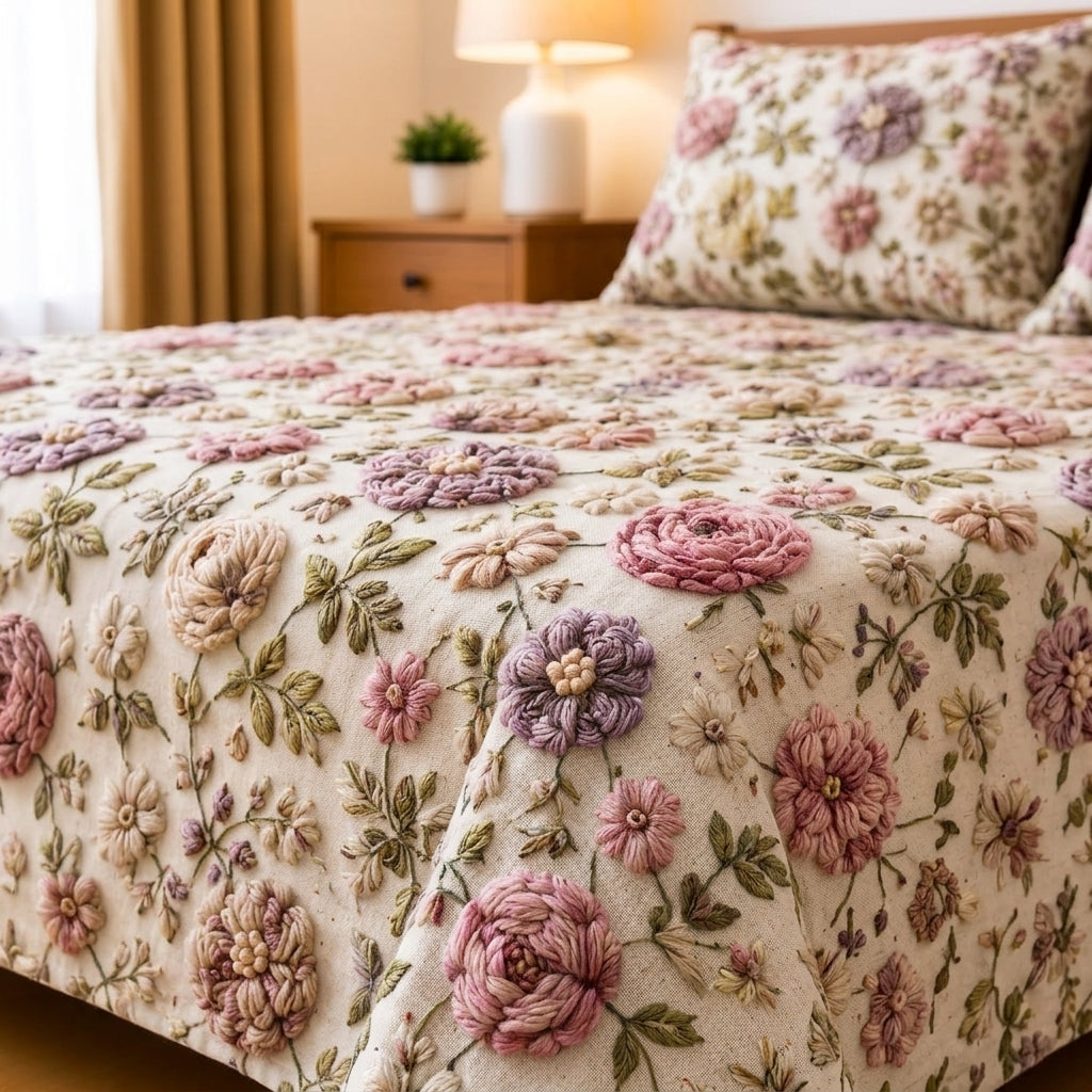 Delicate 3D Premium Bedsheet Set