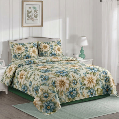 Oysters Floral 3D Premium Bedsheet Set