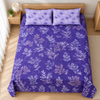 Purple Botanical 3 PCs Printed Bedsheet Set