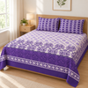 Purple Patterned 3 PCs Printed Bedsheet Set