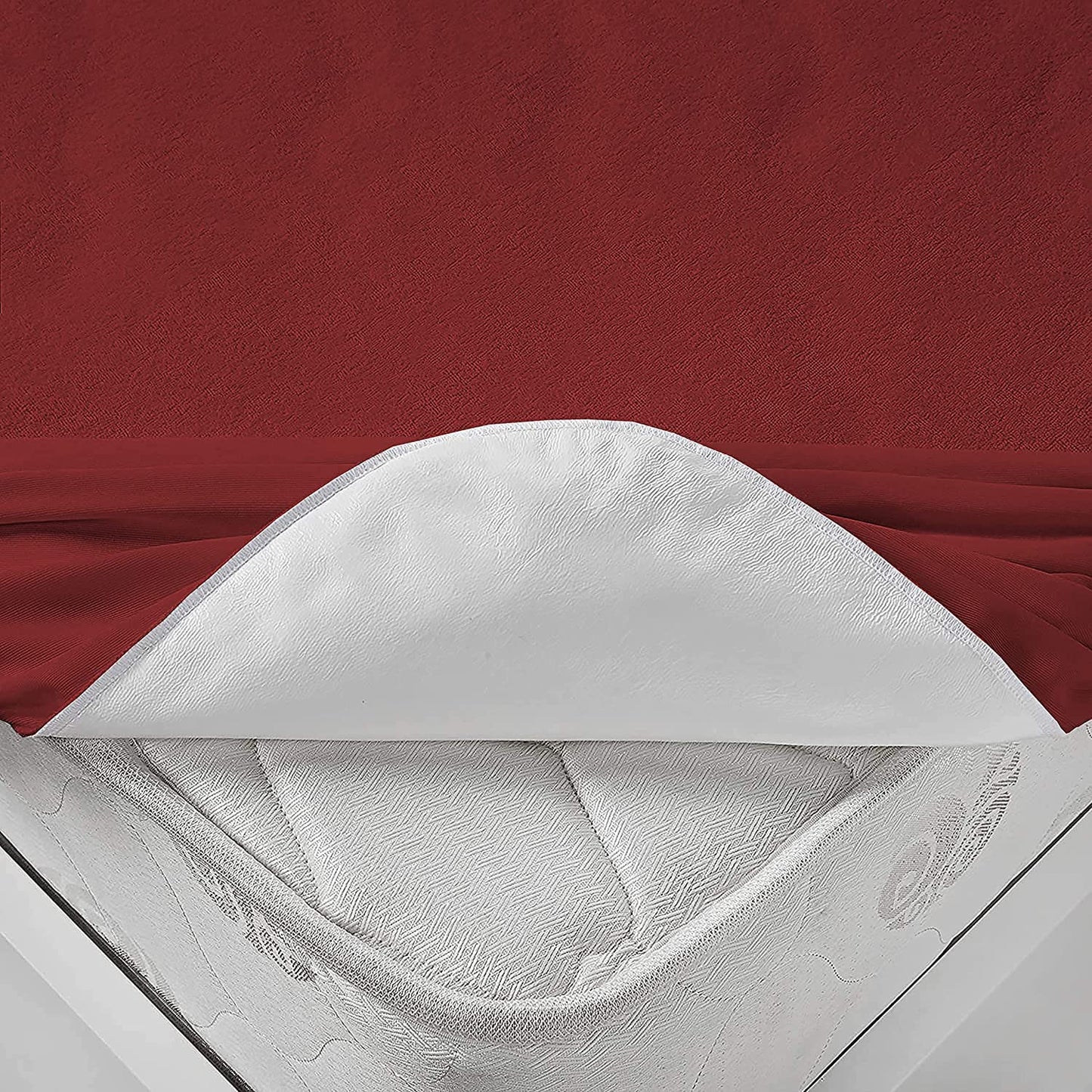 Terry Waterproof Mattress Protector- Maroon