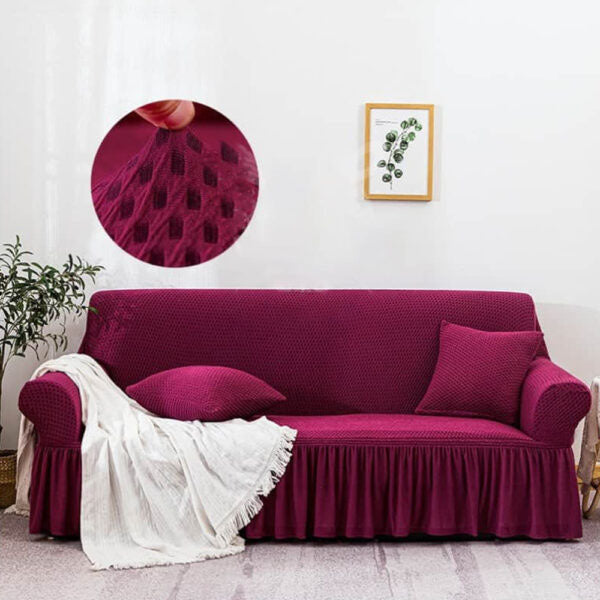 Turkish Style Mesh Sofa Cover - Maroon