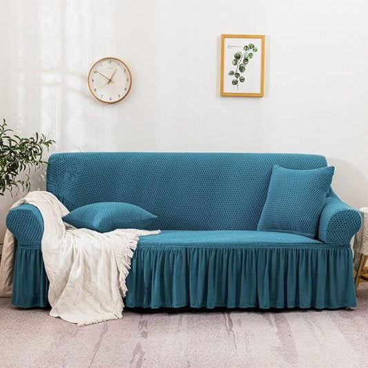 Turkish Style Mesh Sofa Cover - Sea Blue