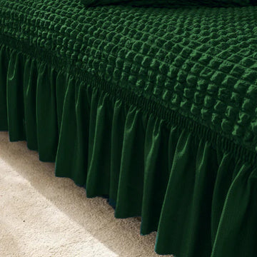 Luxury Fitted Bubble Sofa Cover - Dark Green