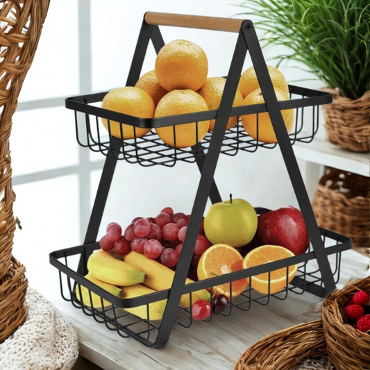 Elegant Double - Layer Easy Storage Fruit Basket