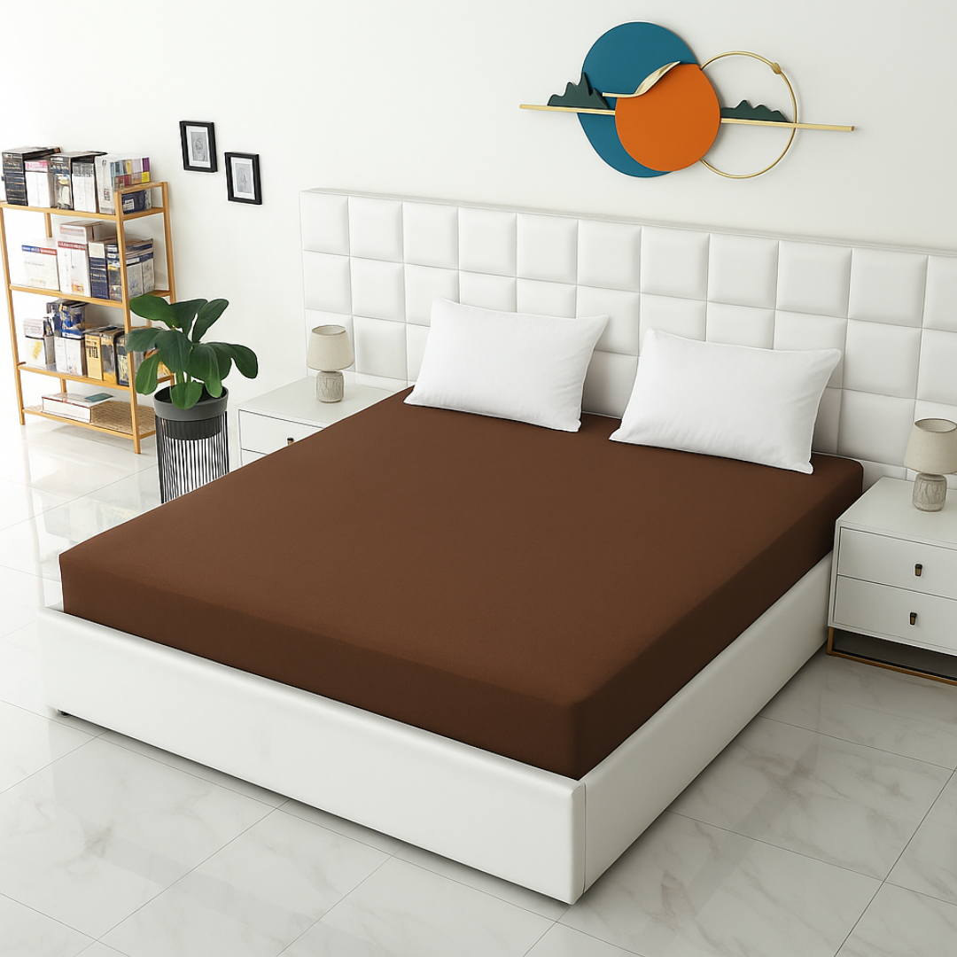 Terry Waterproof Mattress Protector-Brown