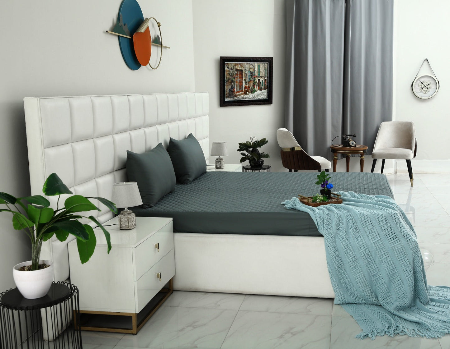 Quilted Waterproof Mattress Protector - Grey