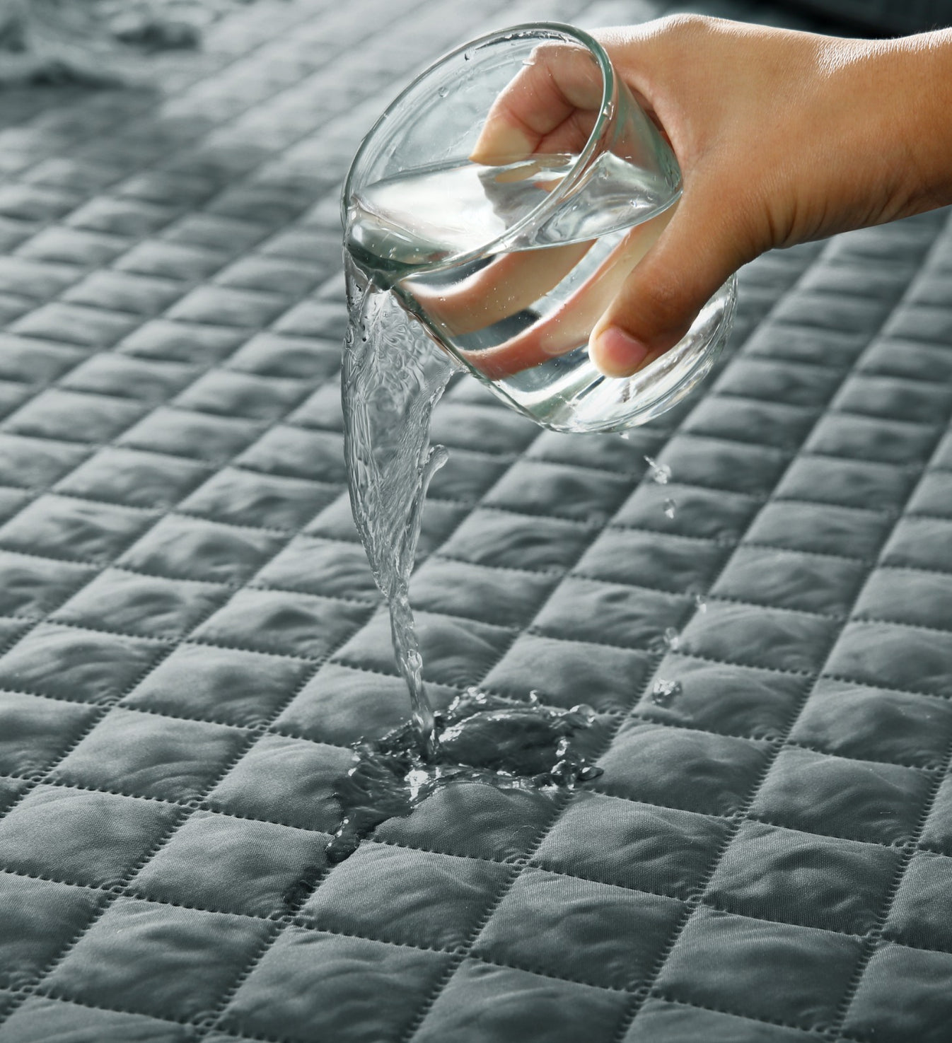 Quilted Waterproof Mattress Protector - Grey