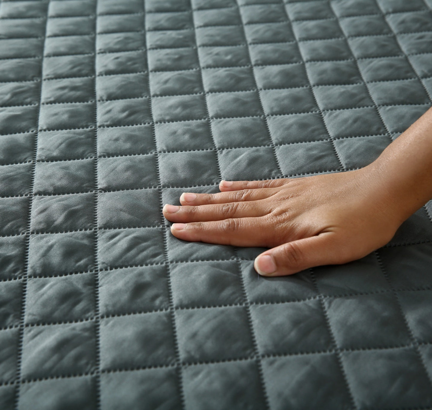 Quilted Waterproof Mattress Protector - Grey