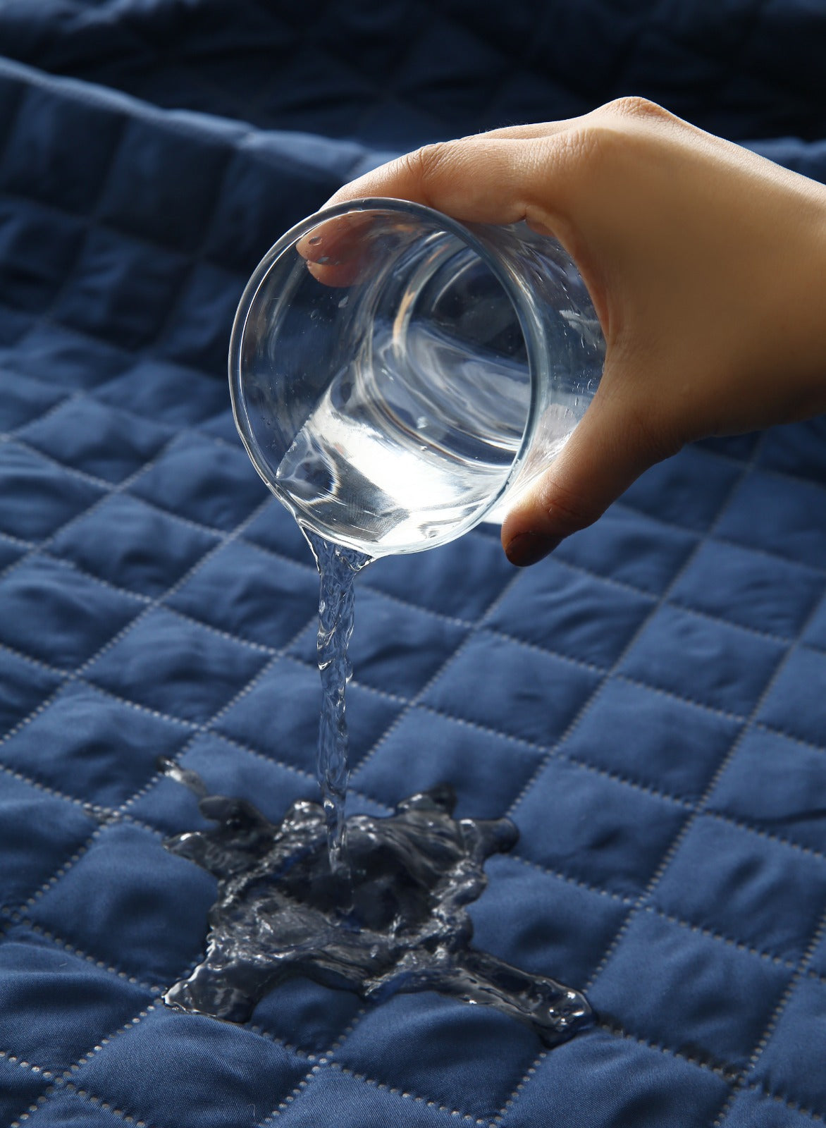 Quilted Waterproof Mattress Protector - Navy Blue