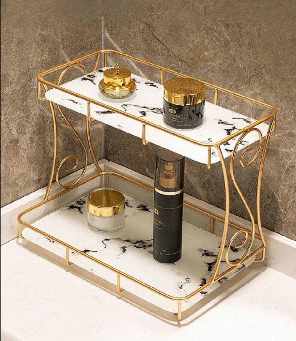 Luxurious 2 Tier Golden Multi-purpose Ultimate Storage Organizer