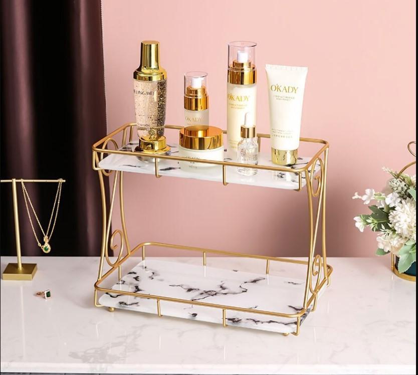 Luxurious 2 Tier Golden Multi-purpose Ultimate Storage Organizer