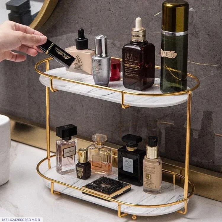 Luxurious 2 Tier Golden Multi-purpose Storage Organizer
