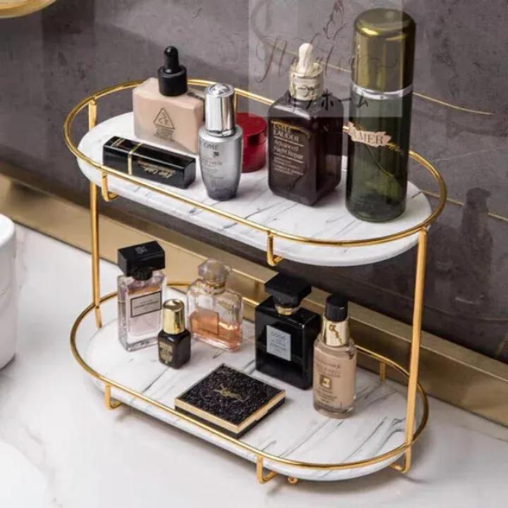 Luxurious 2 Tier Golden Multi-purpose Storage Organizer
