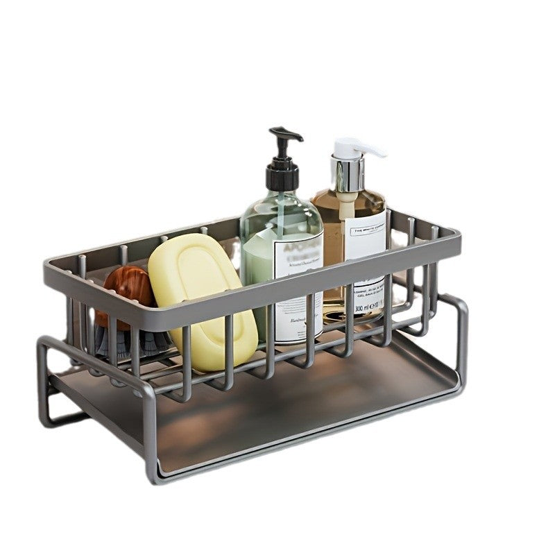 Space Saving No-Drill Kitchen Sink Multifunctional Drain Basket