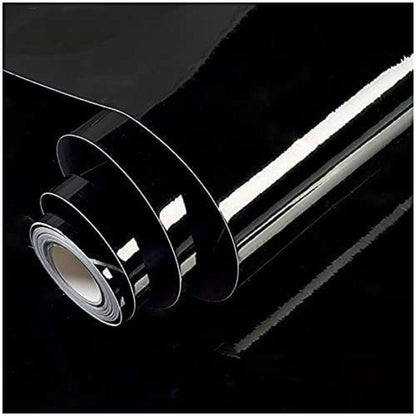 Super Glossy Black Wallpaper Peel and Stick Self - Adhesive