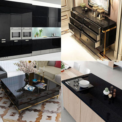 Super Glossy Black Wallpaper Peel and Stick Self - Adhesive